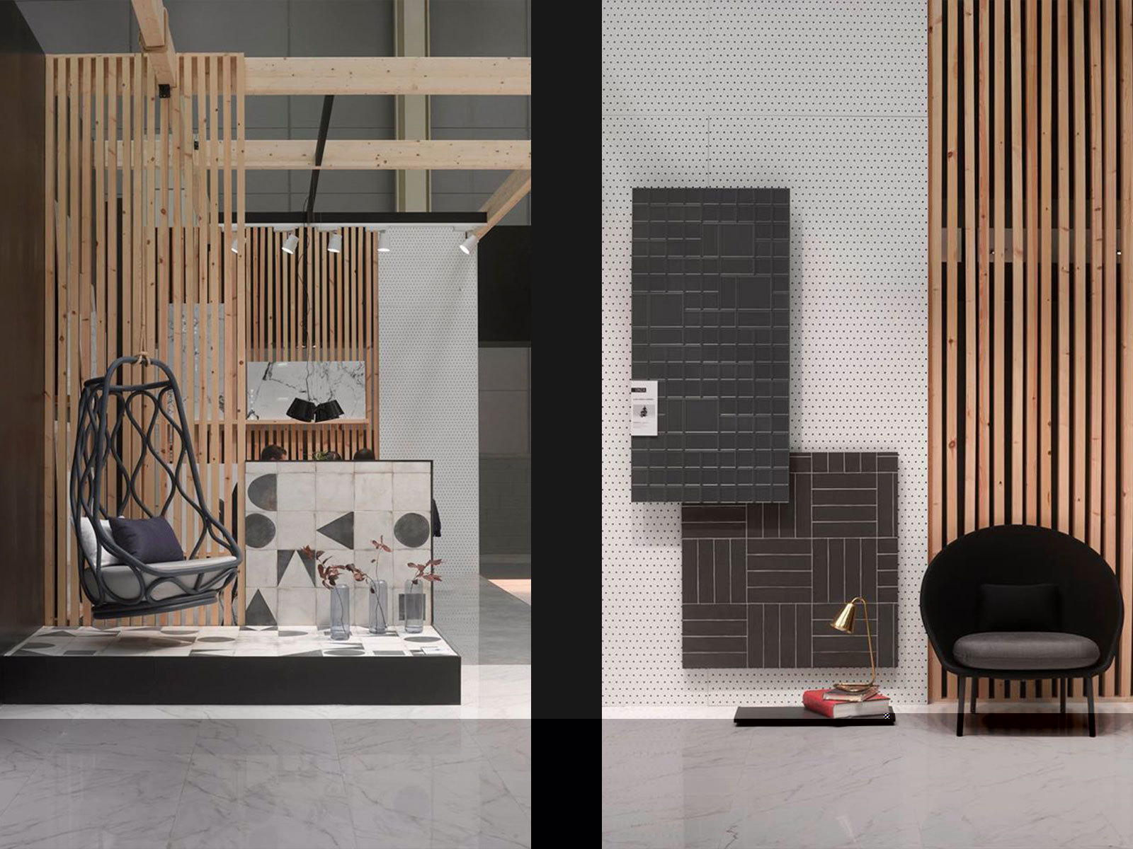 Stand para la marca de azulejos Museum en la feria Cersaie de Bolonia, Italia. Realizado por Robles Project Factory.