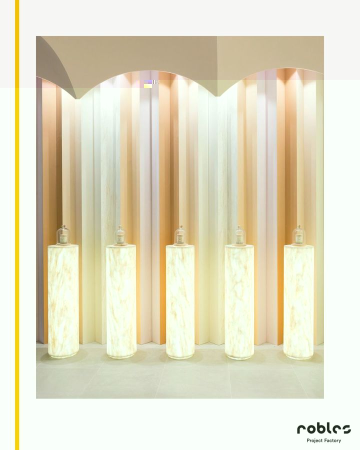 Columnas retroiluminadas de Krion
