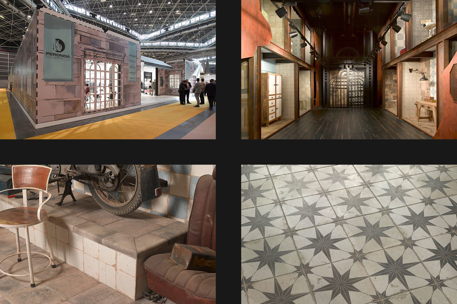 Stand de la empresa de azulejos Peronda para la feria Cevisama de 2016, realizado por Robles Project Factory.